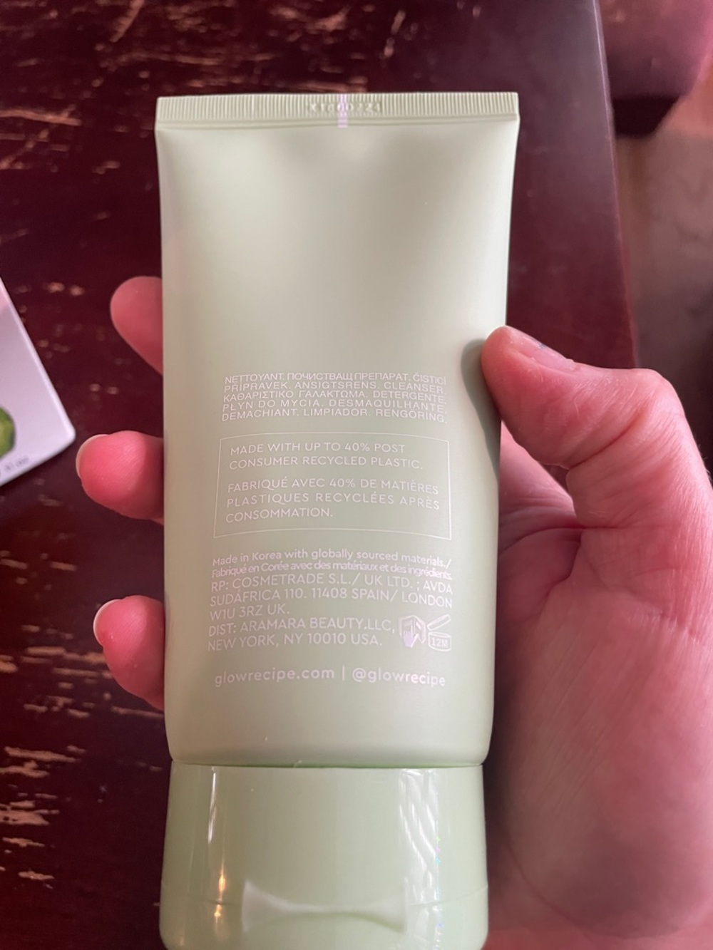 Glow Recipe Avocado Moisture Barrier Cleanser in White and Green Packaging - Picture 7 of 8